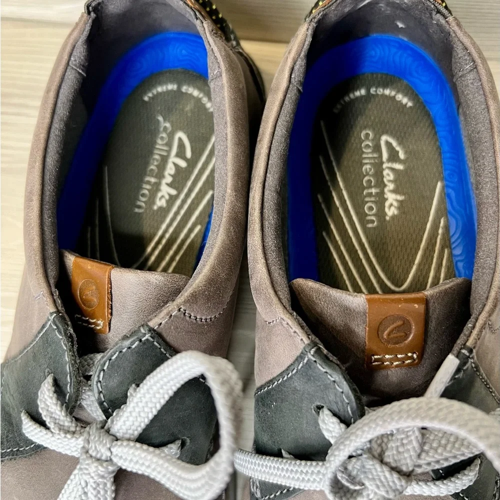 Clarks Brown and Green‎ Leather Loafers